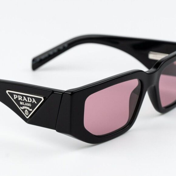NEW Prada PR09ZS 16K30L Black Pink Unisex Rectangle Sunglasses PR 09ZS - Picture 5 of 10